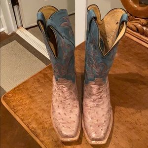 Justin ostrich skin boots
